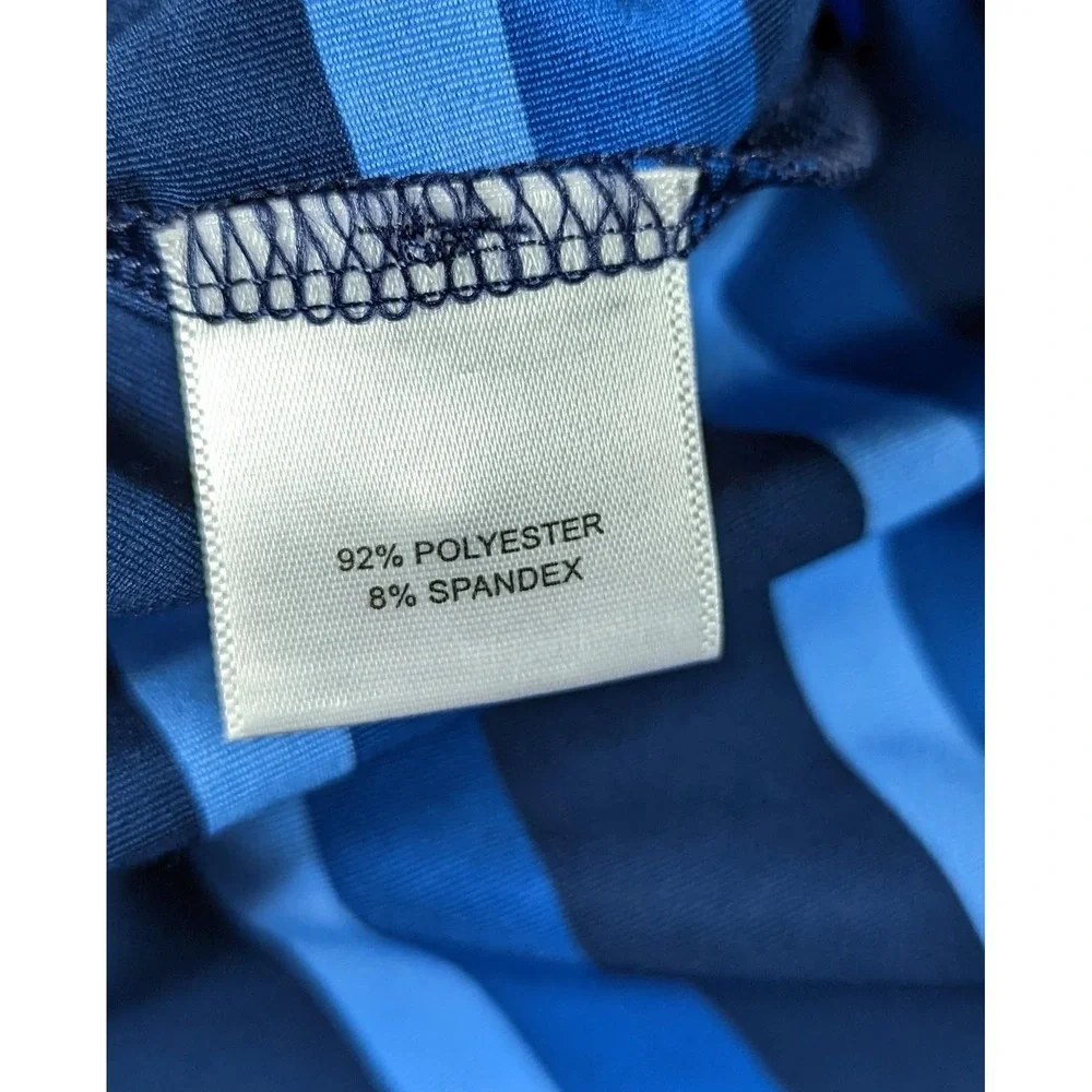 Peter Millar Polo Shirt Mens XL Blue Tour Fit Stripe Golf Stretch Performance